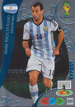 Javier Mascherano Argentina Panini 2014 World Cup Expert #379